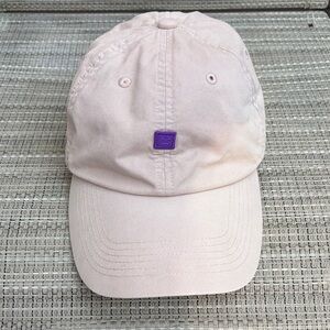 Acne Studio Ladies Light Pink Cap with Purple Detail
